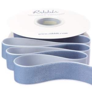 Ribbli Dusty Blue Velvet Ribbon 1 Inches Continuous10 Yard Spool Blue Christmas Ribbon for Gift Wrapping Craft