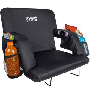 BRAWNTIDE Stadium Seat for Bleachers with Back Support - 3" Foam Cushion | No More Back Pain, 18" High Backres