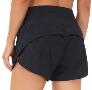 THE GYM PEOPLE Women's High Waisted Running Shorts Quick Dry Workout Shorts | High Waist, Slim Fitted, Built-i