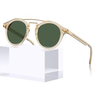 CARFIA Small Face Acetate Double Bridge Sunglasses for Women Polarized | UV 400 Protection,Retro fashion Metal