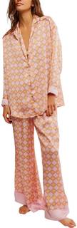 LILTWIST Silk Satin Pajamas Set for Women 2 Piece Floral Pjs Wide Leg Lounge Pants Set Long Sleeve Button down