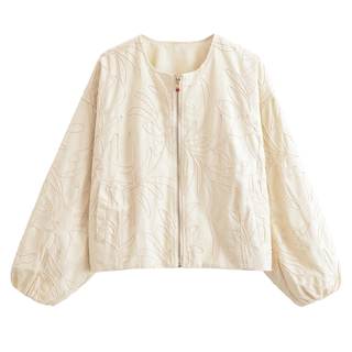 KEOMUD Women's Embroidered Bomber Jacket Casual Zip Up Cropped Jacket Floral Pattern Outwear for Spring Fall W