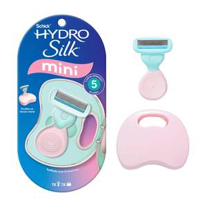 Schick Hydro Silk Mini Razor for Women | Womens Razors for Shaving, Travel Size Toiletries, 5-Blade Travel Raz