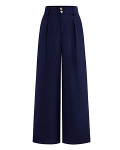 BTFBM Wide Leg Dress Pants Women Business Casual Outfits | High Waisted Palazzo Pants, Front Pleated, Button Z