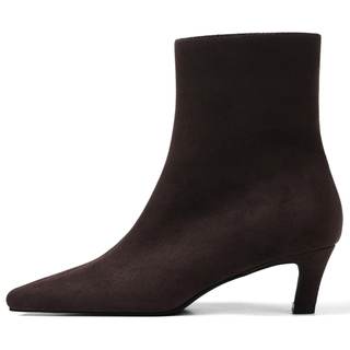 Mattiventon Womens Kitten Heel Ankle Boots | Square Toe short boots,2 Inch Low Heel,Side Zip,Fall Winter Dress