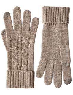 VIKIDEER Touchscreen 100% Pure Cashmere Gloves Women Ladies Soft Knit and Long Ribbed Cuffs Camel