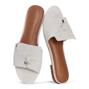 Project Cloud 100% Genuine Leather Dressy Flat Sandals for Women (Cannes) | Non Slip Womens Sandals Memory Foa