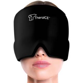 TheraICE Migraine Relief Cap, Headache Hat Ice Pack Mask, Cooling Head Wrap | Soothing Cold Compress Gel for S