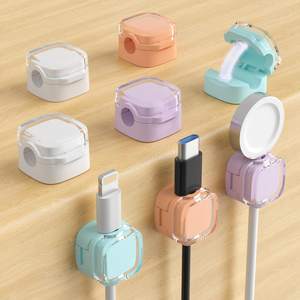Magnetic Cable Clips, Adjustable Cord Holder Management, Adhesive Wire Keeper Organizer for Home Office Desk P