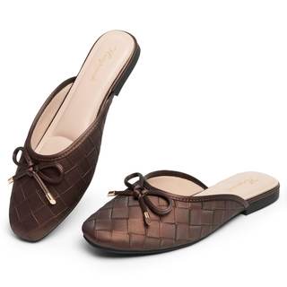 Mules for Women Slip On Flats Office Business Casual Shoes Closed Toe Shoes for Women Dressy Comfortable 8 Cof