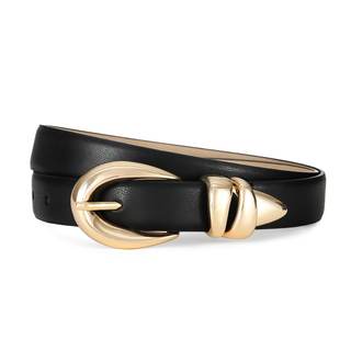 Fashion Waist Belt with Gold Buckle Women's Belts for Jeans Stylish Leather Belts for Women Black M: Fit Waist