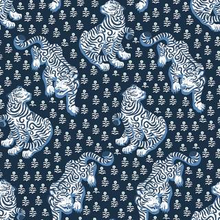 NuWallpaper x Printfresh Navy Tiger Queen Peel and Stick Wallpaper, Removable Wallpaper, 20.5 in x 18 ft