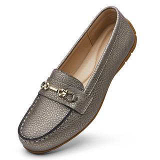 KORDAL Women's Comfortable & Lightweight Leather Loafers Slip-Ons Driving Mocs Walking Shoes Cute Business Cas