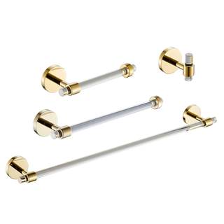Bathroom Hardware Set Acrylic Gold - Bathroom Accessories Set Towel Bar Towel Rack Set - Wall Mounted Bath Tow