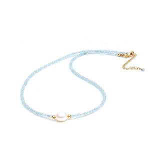 Gempires Gemstone Pearl Necklace for Women Beaded Birthstone Choker | Handmade gemstone beaded necklace with f