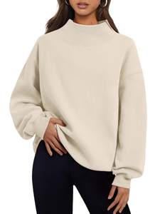 Trendy Queen Womens Mock Neck Sweatshirts Oversized Pullover Fall Outfits | Fall Fashion Clothes 2026,Long Sle