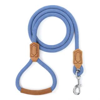 Mile High Life Dog Leash with Genuine Leather Handle, 6 FT/5 FT/4 FT | Leather Grip Rope Leash, Heavy Duty 360