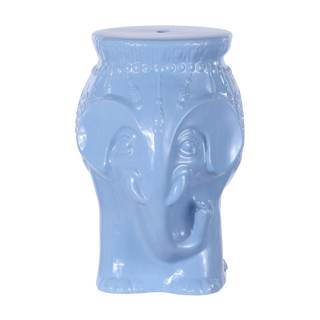 JONATHAN Y Orla Elephant Garden Stool 18.5" Ceramic Accent Table, Blue | Plant Stand, Glazed, Decorative Indoo