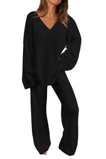 PRETTYGARDEN Lounge Sets for Women 2 Piece Pajama Set | Fuzzy Chunky Knit Sweater Outfits, Fall Winter Cozy Ma