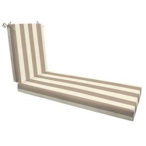 Honeycomb Outdoor Heritage Chaise Cushion for Patio Furniture, 21.5 x 70 | Cabana Stripe Tan Chair Cushion, Wa