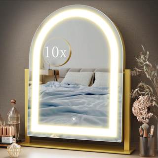 Gvnkvn Vanity Mirror with Lights, 15.2’’ LED Makeup Mirror Detachable 10X Magnification, Smart Touch Control, 
