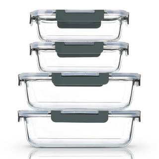 M MCIRCO [80 oz & 36 oz Extra Large Glass Food Storage/Baking Containers Set with Lids, 2 Pack 80 oz(10 cup)&2