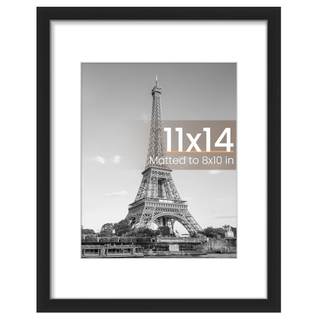 upsimples 11x14 Picture Frame, Wall Decor Photo Frames, Black 1 Pack | 11 x 14 Frame, 8x10 Frame with Mat for 
