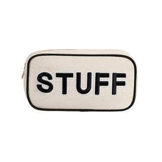 uekeboag Canvas Chenille Letter Stuff Makeup Bag,Small Travel Washable Organizer Bag for Purse with Zipper, Cu