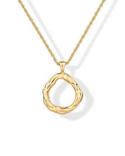PAVOI 14K Gold Plated Dainty Statement Pendant Necklaces for Women - Hammered Circle Beachy Summer Conch Seash