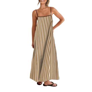 Shy Velvet Women's Linen Maxi Dress Spaghetti Strap Casual Boho Dress | Linen Maxi…