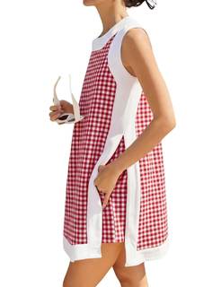 Hooever Two Piece Set for Women Casual Summer Plaid Sleeveless Tank Tops Matching Shorts Gingham Check Outfits