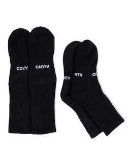 Cozy Earth Essential Calf Socks for Women and Men | Soft Mercerized Cotton Crew Socks 2-Pack Set, Heel and Arc