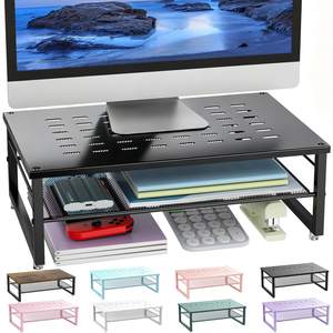 gianotter 2-Tier Metal Monitor Stand Riser | Desk Organizers and Accessories, Desk Organizer for Monitor, Offi