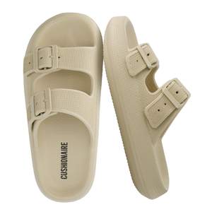 CUSHIONAIRE Fame Pillow Recovery Sandals for Women, Adjustable Double Buckle Waterproof EVA Cloud Slides for W