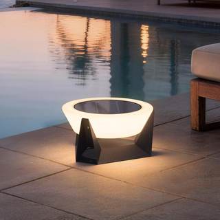 MVBT 11" Dia Solar Lanterns Outdoor Waterproof, 3000K Outdoor Floor Lamp | Modern Poolside Solar Lamp Free Sta