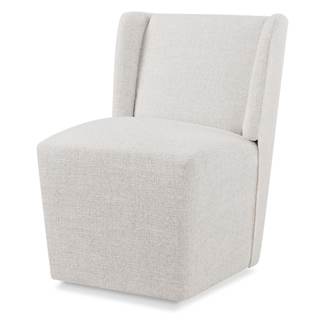 KISLOT Upholstered Dining Chairs Set of 1 with Casters, Light Beige | Wingback Modern Dining Room Chairs with 