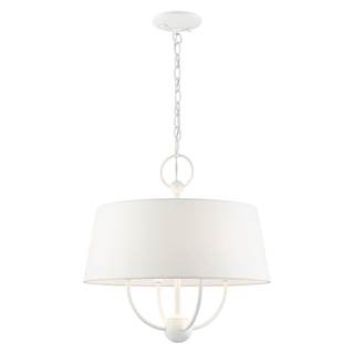 Livex Lighting 4 Light White Pendant Chandelier, 18 x 18 x 18.75 | Dimensions: 18 x 18 x 18.75 18 x 18 x 18.75