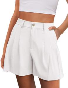 PRETTYGARDEN Womens Shorts Dressy Casual High Waisted Wide Leg Trousers | Lightweight Soft,Elastic Waist Zip B