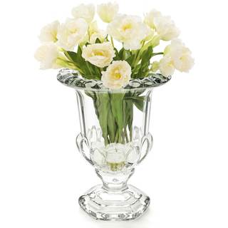 8 Inch Glass Urn Vase, Large Crystal Glass Vase, Vintage Vases for Centerpiece, Pedestal Flower Bottle, Decora