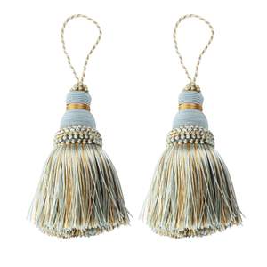2Pcs Colorful Tassel Key Tassels DIY Accessories(Mix Blue) | 9.5 Inch Tassels for Crafts,Door Tassel for Knobs
