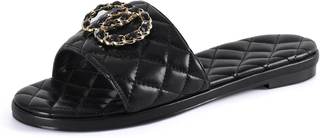Flat Sandals for Women Slides Dressy Elegant Comfortable Open Toe Fashion Sandals with Memory Foam Quilted Sof