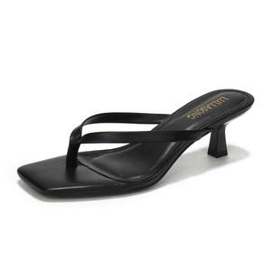 LULLASONG Women's Kitten Heels Sandals Square Open Toe Flip Flop Heels 1.8-2 Inch Heeled Sandals for Women 8 B