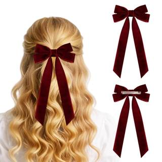 10 PCS Velvet Christmas Tree Bows with Hair Clip, 2025 New Velvet Christmas Tree Bow for Gift, Vintage velvets