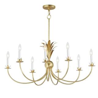 Maxim Lighting Paloma 8-Light Chandelier | Gold Leaf Finish | Modern Chandelier for Dining Rooms | Adjustable 