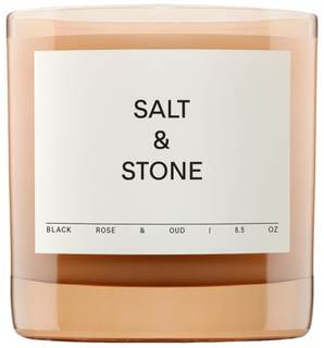 Salt & Stone Coconut & Soy Blend Scented Candle, Black Rose & Oud 8.5 oz | For Women & Men, Dark & Floral Scen