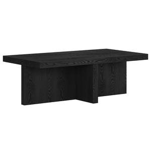 Henn&Hart 44" Scandinavian Coffee Table, Natural Black | Timeless pedestal styling pairs with a generous surfa