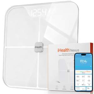 iHealth Nexus Smart Scale for Body Weight, Digital Bathroom Scale with App | 12 Data Composition Analyzer, Tra
