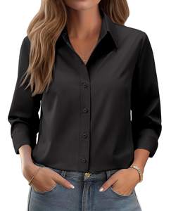 siliteelon Button Down Shirts for Women Wrinkle Free Long Sleeve Blouse | Breathable, Not See-Through, Collare