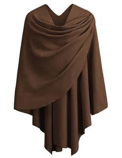 PULI Womens Cross Front Poncho Shawl Wrap Elegant Wedding Formal Dress | Soft Knit Wrap,Best Fit 5 ft 4 and Ta