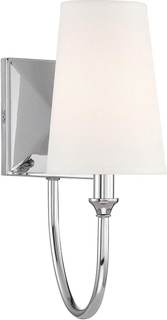 Savoy Essentials 9-2542-1-109 Cameron Modern Farmhouse White Fabric Wall Sconce, 1-Light 40 Watt, 13" H x 5" W